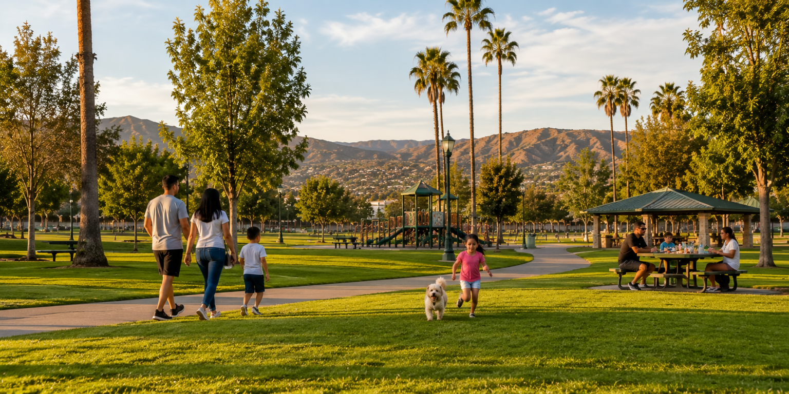 Family enjoying outdoor activities at a park in El Cajon California
