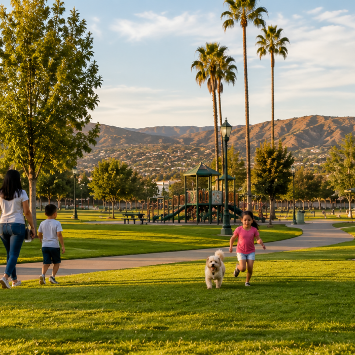 Family enjoying outdoor activities at a park in El Cajon California