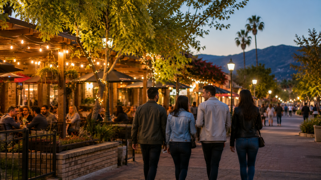 Friends enjoying local restaurants and entertainment in El Cajon