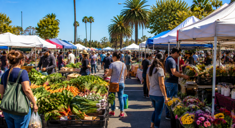 El Cajon farmers market with local vendors and community shoppers