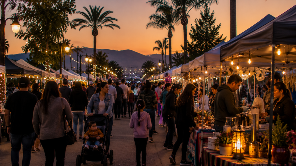 Evening community market and local shopping experience in El Cajon