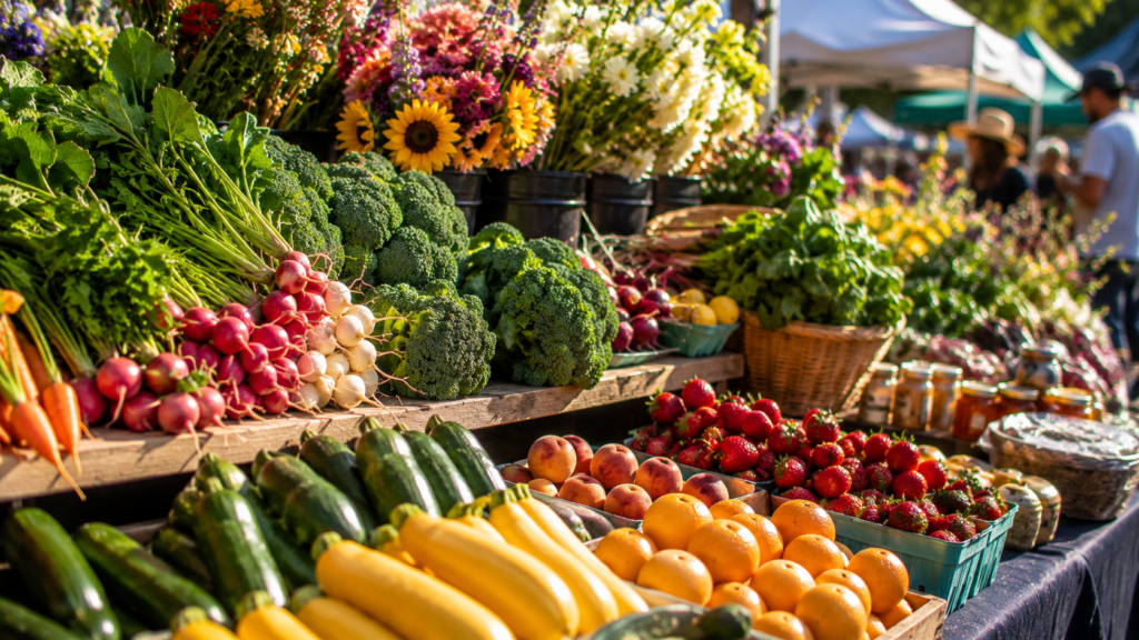 Fresh local produce and handmade goods at an El Cajon market