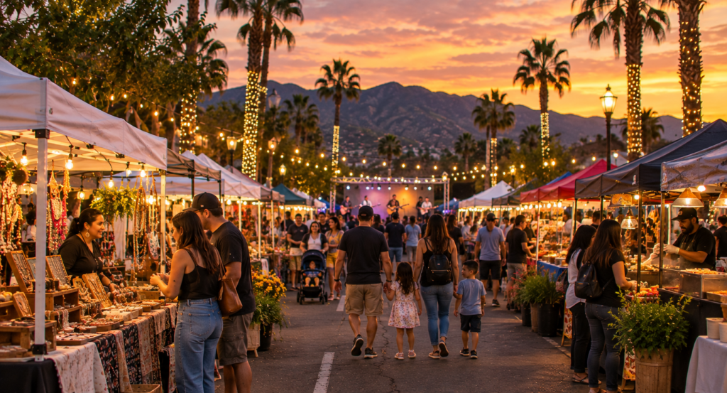 Evening community farmers market experience in El Cajon California