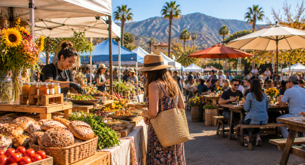 Fresh local food and seasonal products at El Cajon farmers market